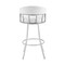 Armen Living Valerie 30" Swivel White Faux Leather and Silver Metal Bar Stool LCVLBASLWH30 - alternate 5